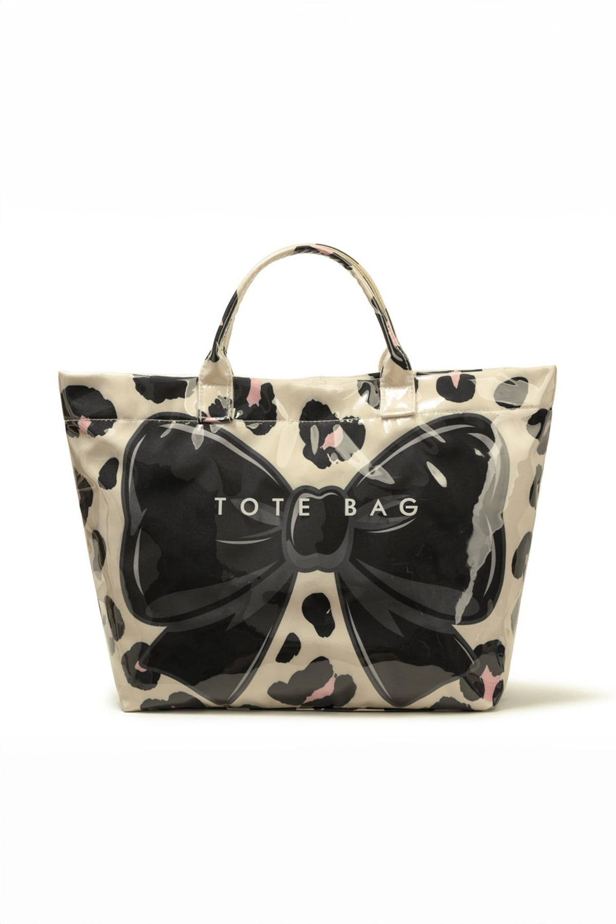 Bow Leopard Print Tote Bag