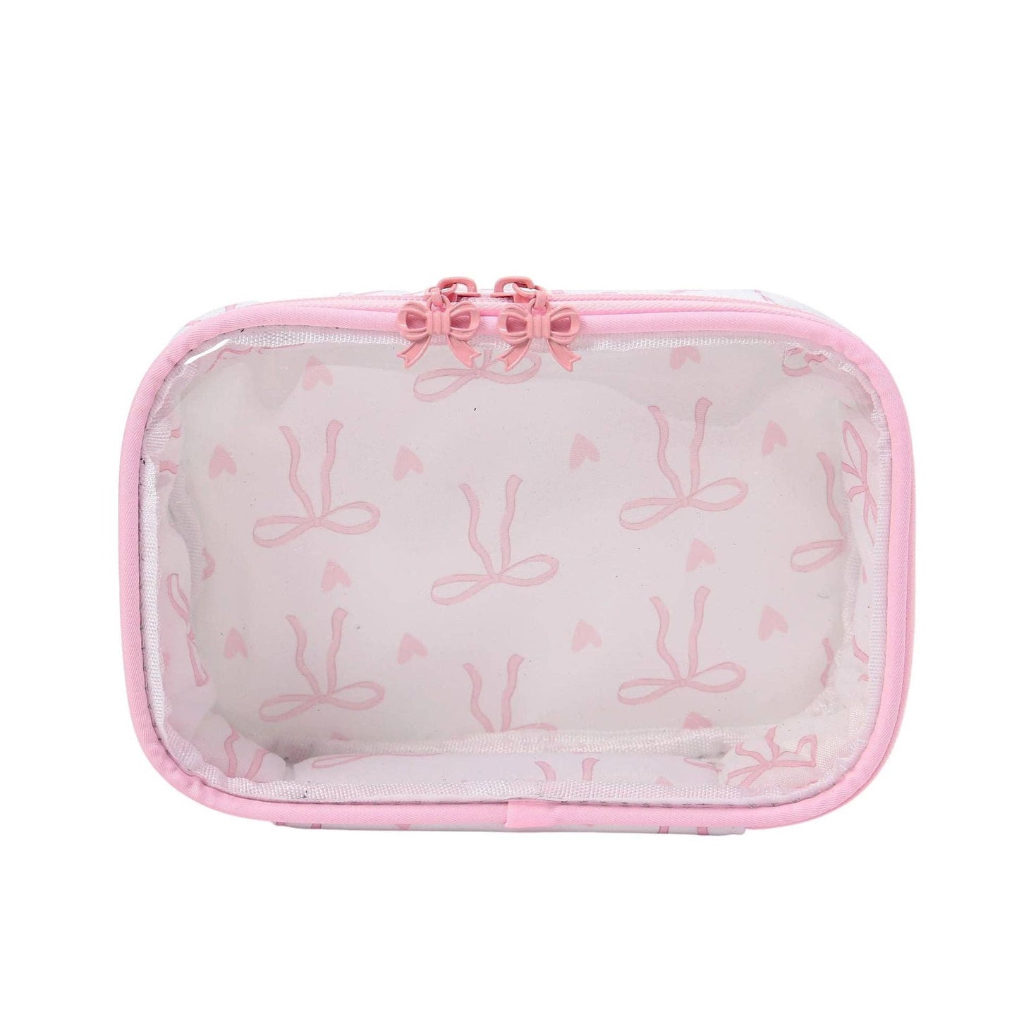 Bow Print Makeup Bag Large Travel Toiletry Pouch Portable