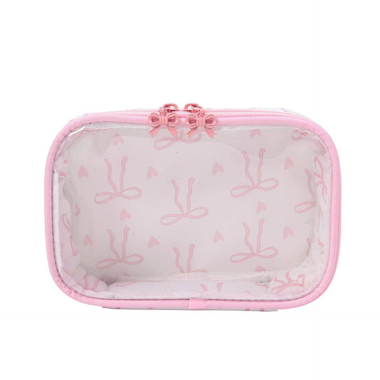Bow Print Makeup Bag Large Travel Toiletry Pouch Portable